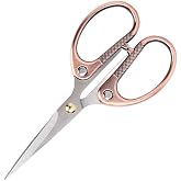 Aemoe 5" All Stainless Steel Office Scissors,Ultra Sharp Blade Shears,Sturdy Sharp Scissor for Office Home School Sewing Fabric Craft Supplies Multipurpose Scissors Bronze