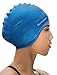 Olympian Swim Caps for Women with Long Hair, One Size Fits All, Soft Silicone, (Blue)