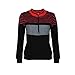 GBSELL Women Sexy Long Sleeve Spell Color Stripes Zipper Tops Shirt Blouse Coat (Black, L)