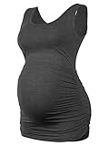 BlackCherry Women's Sleeveless Basic Tank Top Ruched Side Maternity Tunic Vest