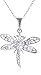 Sterling Silver Cubic Zirconia Dragonfly Pendant Necklace, 18