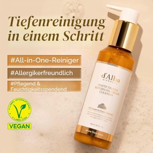 Reinigungscreme mit italienischem weißem Trüffelrücklauföl, vegane Hautpflege, einfache Reinigung in einem Schritt für Talg und Make-up-Entfernung