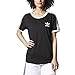 adidas Originals Women's Tops 3 Stripes Tee, Black/White, Small