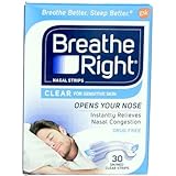 BREATHE RIGHT NASAL STRIPS,CLEAR,SM/MED, 30 CT