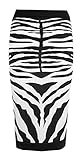 Forever Womens Celebrity Inspired Zebra Print Midi Pencil Skirt