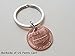 2010 Penny Keychain With Heart Around Year; Engraved Couples Keychain, 14 Year Anniversary