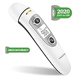 Infrared Forehead and Ear Thermometer - Non-Contact Smart Temperature Reader with Fever Alarm for Baby, Kids, Adult - Multipurpose Digital Reading for Room, Food & Body Temp | Fast Clear Display ℃ & ℉