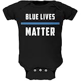Police Blue Lives Matter Thin Blue Line Black Soft Baby One Piece