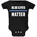 Police Blue Lives Matter Thin Blue Line Black Soft Baby One Piece