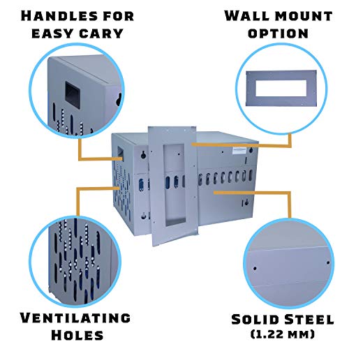 16Device Steel Exterior Tablet Charging Box Charging Station Cart