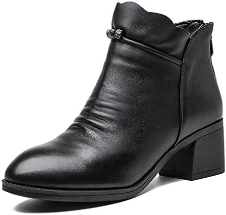 38 ブラック 色 スポーツ アウトドア レディースファッションブーツ 指差しベアブーツ ブリティッシュブロックハイヒールブーツレディース ソリッドステッチジッパー アンクルブーツワークシューズ ドラッグストア サイズ B07kjtvt8r ベビー マタニティ