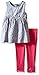 Calvin Klein Girls' Gray Chambray Tunic with Pink Leggings, 5