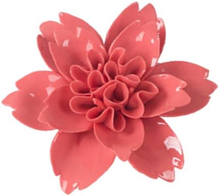 Wreath Hangers - Insiswiner Ceramic Flower Red 3D Wall Art Hanging Decor for Livingroom Bedroom