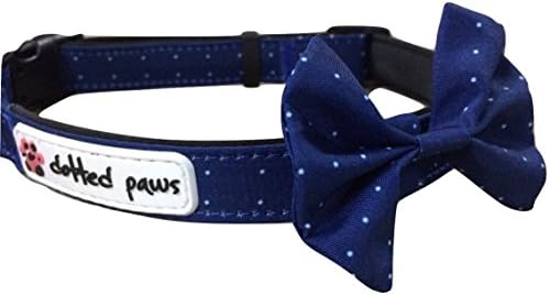 Dotted Paws Dog Collar Bow Tie Padded Cute Polka Dots Comfortable Neoprene Fabric for Ruffed Adventures