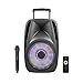 STARQUEEN 12Inch Portable Bluetooth PA Audio Speaker System with Wireless Handheld Microphone, Mic/Guitar Jack, USB/SD/FM Radio Function, Telescoping Handle & Wheels, Black