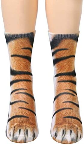 SportsWell Novelty Animal Paw Socks Funny 3D Print Crew Socks for Men Women Kids