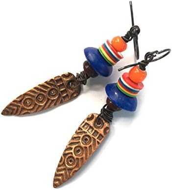 Tribal Jewelry, Copper Earrings, African Earrings, Boho Jewelry, Unusual Earrings, Boho Earrings, Artisan Jewelry, She Flies Again