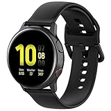 Fit for Samsung Galaxy Watch Active 2 Watch Bands, 20mm Silicone Quick Release Replacement Band Straps Wristbands Fit for Garmin Vivoactive 3 Music Women Men (Black, Small)