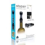Wine Stopper With Vacuum Pump | Gift Set Of Two (2) | An Elegant Method For Preserving Wine | Built In Vacuum Makes It Convenient To Keep Gourmet Oils & Beverages Fresh. Save your Wine Port Vinegar