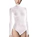 YiZYiF Women's Mesh Turtleneck Bodysuit Leotard Blouse Top Body Stocking
