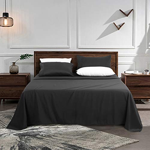 INGALIK Premium Bed Sheet Set 4 Piece 120 GSM Brushed Microfiber,1800 Series Hotel Luxury Bedding Sheets,Ultra Soft,Comfy,Fade Resistant,No Shrinkage,Hypoallergenic,Deep Pocket（Dark Grey,Queen） - Thumbnail 7