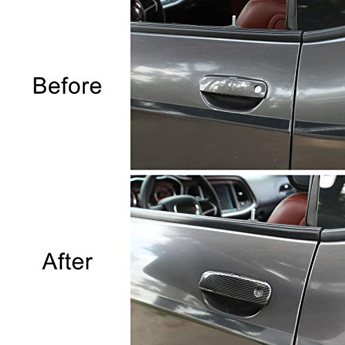 Voodonala for Challenger ABS Carbon Fiber Door Handle Trim for 20122022 Dodge Challenger, 2pcs