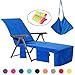 VOCOOL Chaise Lounge Cover Pool Chair Cover Soft and Quick Dry Beach Chair Towel Cover with Pocket for Sun Lounger Pool Sunbathing Garden Beach Hotel, No Slide, Blue 85