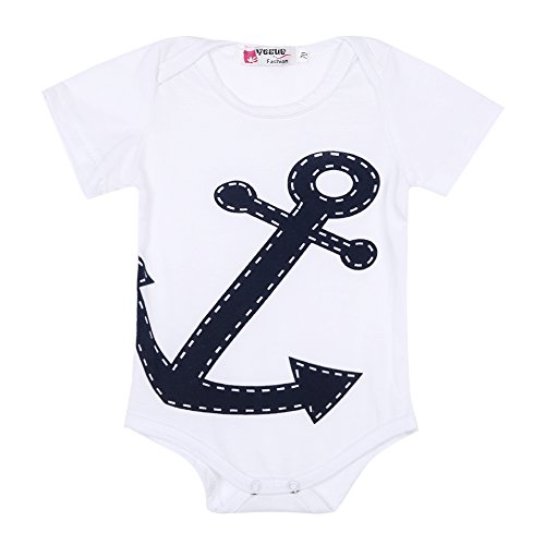 Hotone Cute Baby Boy Girl Sailor Costume Suit Grow Outfit Romper Pants Jumpsuit 0-36m