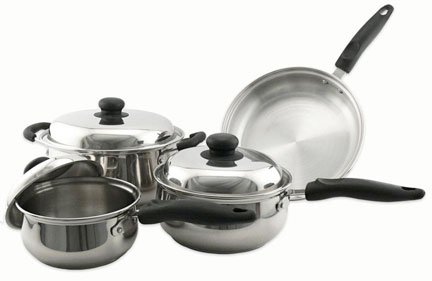 Classic Stainless Cookware Set, 7 Piece Cookware