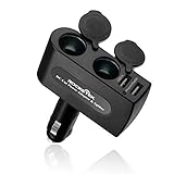 Rocketek RT-CC22 3A/15W 2 Ports 2 Splitter USB Car Charger with 10A Fuse Car Socket Adapter