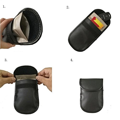 SUKEQ Car Key Signal Blocker Case, Keyless Entry Fob Guard Blocking Pouch Bag Defend WIFI/SMS/Bluetooth/NFC/RFID Remotes Control Antitheft Lock Device, Healthy Cell Phone Credit Card Privacy P (1PC)
