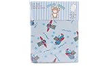 Honey Baby 100% Cotton Boys Fitted Crib & Toddler Bed Sheet (Up & Away)