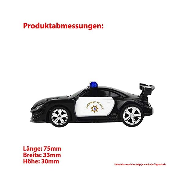 HSP Himoto RC ferngesteuertes Mini Polizei Auto Fahrzeug im 1:58 Maßstab mit Fernsteuerung und coolem Sirene und… – Bild 7