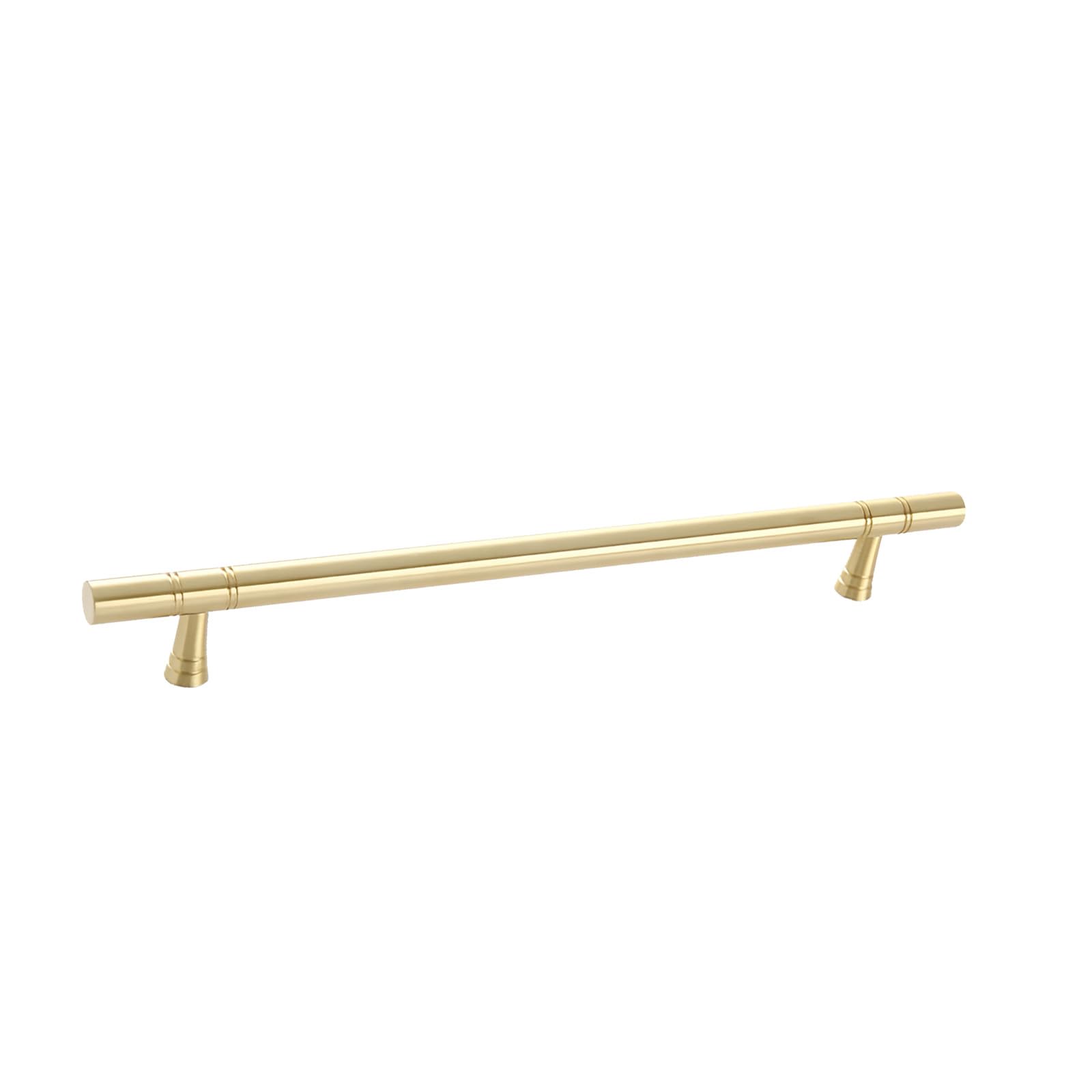 MACHSWON 320mm Brushed Pattern Grooved Pure Brass Handle Solid Thick Furniture Drawer Copper Cabinet Door and Window Handle Length 380mm