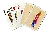 Sacramento, California - Skyline Abstract (Playing Card Deck - 52 Card Poker Size with Jokers)