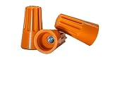 100 PCS Orange Wire Connector, P3 Type Easy Twist-On Ribbed Cap - UL and CSA Listed