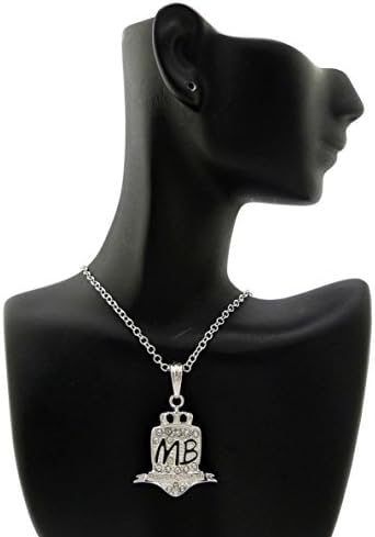 Janestore Fashion Crystal Mindless Behavior 'Mb' Pendant &amp;18" Link Chain Necklace
