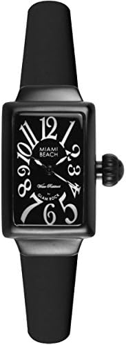 Glam Rock Women's MBD27026 Miami Beach Art Deco Black Dial Black Silicone Watch