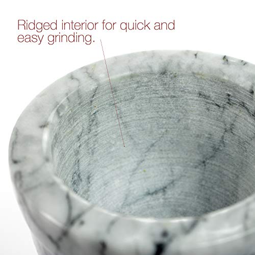 Gramercy Kitchen Co. Mortar and Pestle (Marble - Grey & White)