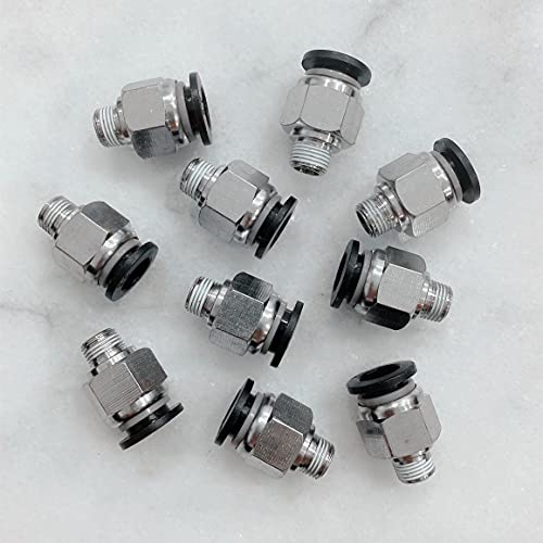 MacCan Pneumatic PC3/801 Male Straight Air Hose Connectors 3/8" Tube OD x 1/8" PT/BSPT Thread