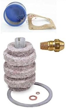 Oil Burner Tune Up Kit 0.50 Gallon 80° Solid Nozzle, 1A-30 Original Wool (Felt) Oil Filter and"A" Pump Screen (Oil Burner Maintenance Kit)