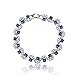 Feraco Womens Blue Sapphire Bracelet for Mom Tennis Cubic Zirconia Bridal Jewelry