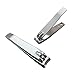 Nail Clippers Toenail Fingernail Cutter - Stainless Steel Professional Clipper Set Heavy Duty Trimmer 2Pcs Silver
