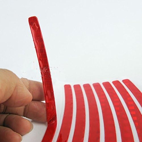HengJia Auto Parts 2 pcs Car Styling Reflective Copyrighted Safety Rim Tapes,Motorcycle Bike Stickers Fluorescent Warning Useful (Red)