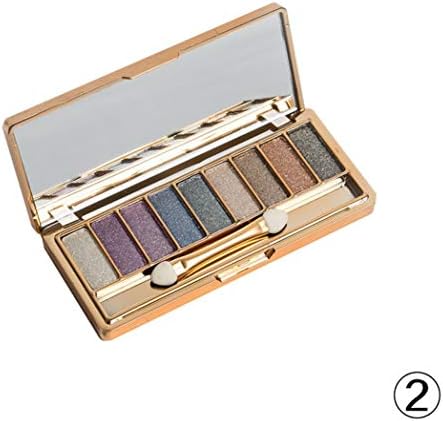 OUFENLI 9 Colors Diamond Bright Colorful Makeup Eye Shadow Set Flash Glitter Eyeshadow Palette with Brush (E)