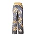 Famulily Womens Flowy Wide Leg Palazzo Pants Floral Lounge Pants Drawstring Sweatpants Yellow M