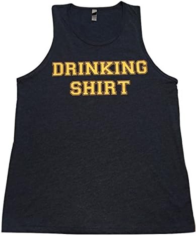 DRINKING SHIRT- Men's Tank Top- Available in red, white, royal blue, green, and navy blue (X-Large, Navy Blue)