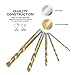 Neiko 10113A 5 PC, Left Hand Drill Bit Set, M35 Titanium Coated High Speed Steel, Cobalt Drill Bit Set, 135 Degree Self Centering Split Point, Fully Ground, Reverse Drill Bits, Drill Bits for Metal