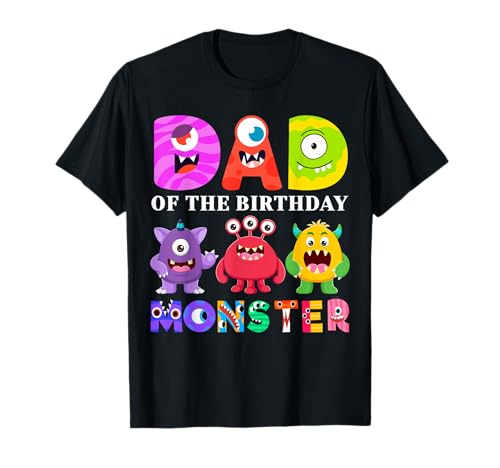 Dad Little Monster Kids 1st Birthday Party Family Monster T-Shirt Small
