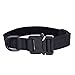 Pettom Tactical Dog Adjustable Collar Military Training Molle Nylon Dog Collar Leash With Handle Steel Buckle 1.0'' (S, Black)